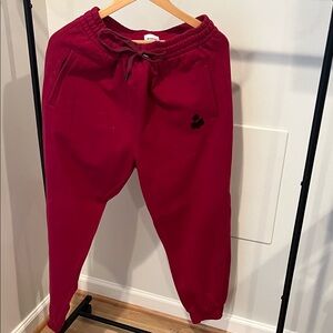 Authentic Isabel Marant joggers in dark raspberry. Isabel insignia leg